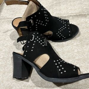 ESPRIT Black Faux Suede Sandals
